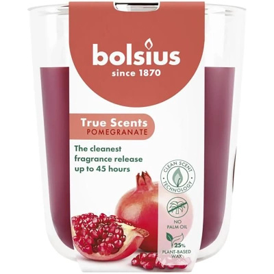 Bolsius True Scents kvapnioji stiklinė žvakė 97/83 mm - Granatas Vaisiai Granatas